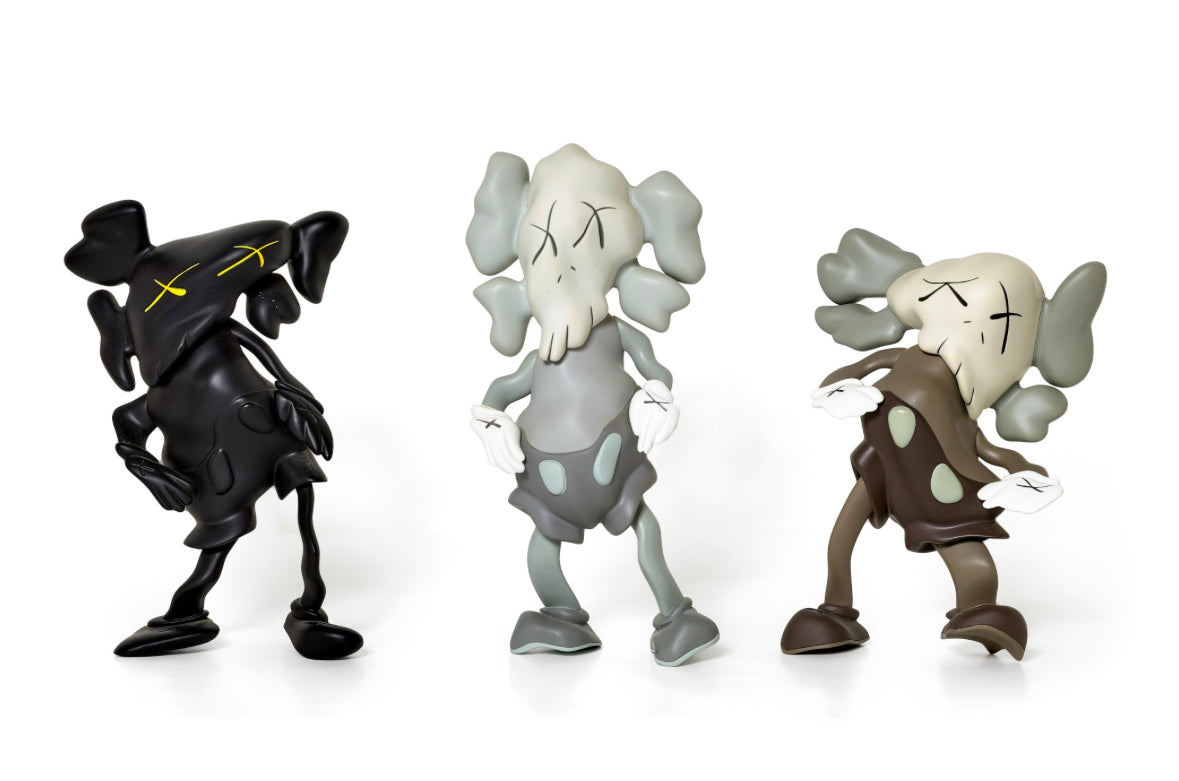 KAWS x Robert Lazzarini Distorted Companion Set "Grey / Brown / Black" 2011