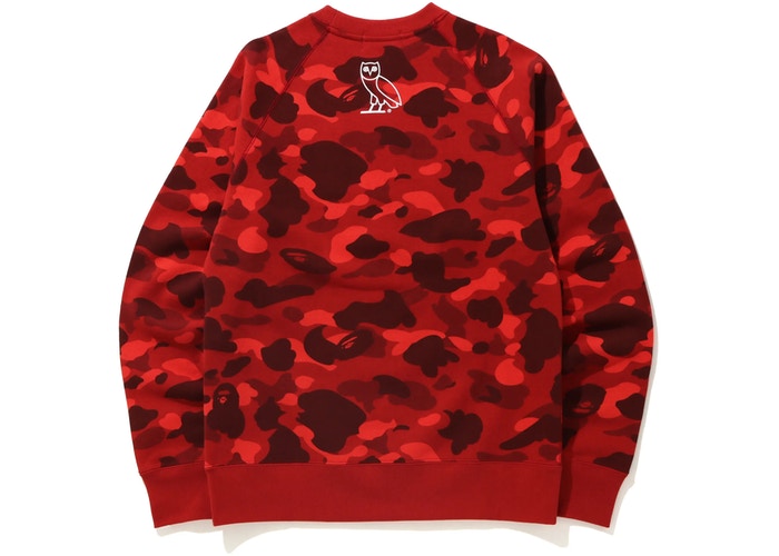 BAPE-x-OVO-Color-Camo-Crewneck-Red-2