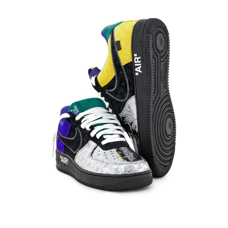 Louis Vuitton x Nike Air Force 1 Low "Black Metallic Silver"