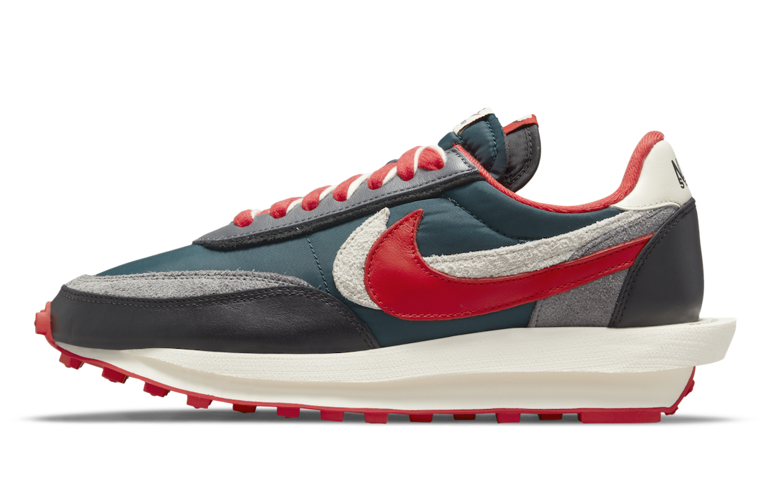 Sacai x UNDERCOVER x Nike LDWaffle “Midnight Spruce / University Red”