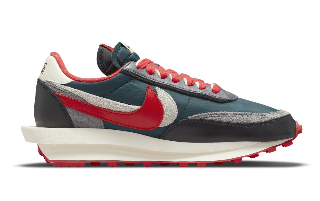 Sacai x UNDERCOVER x Nike LDWaffle “Midnight Spruce / University Red”