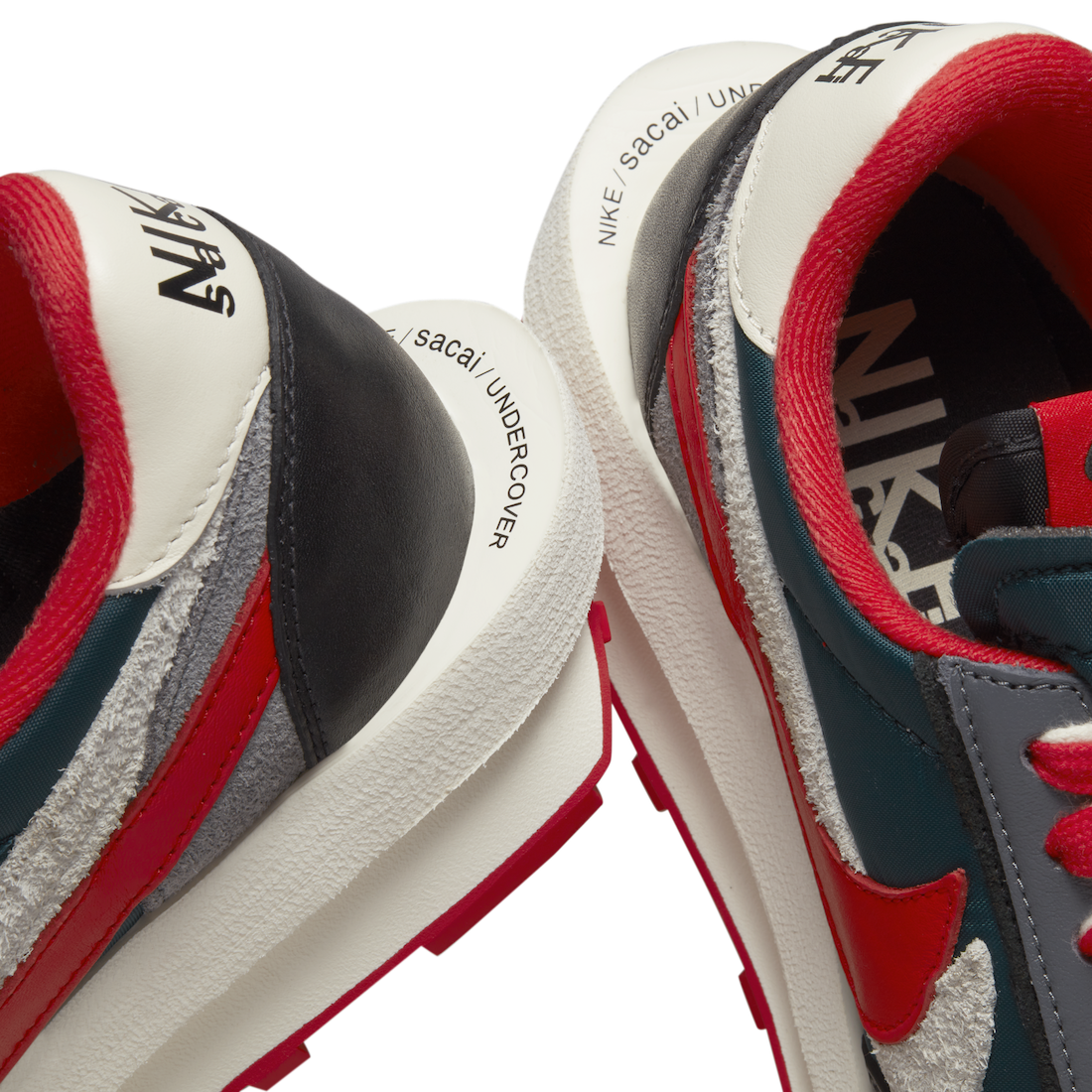 Sacai x UNDERCOVER x Nike LDWaffle “Midnight Spruce / University Red”