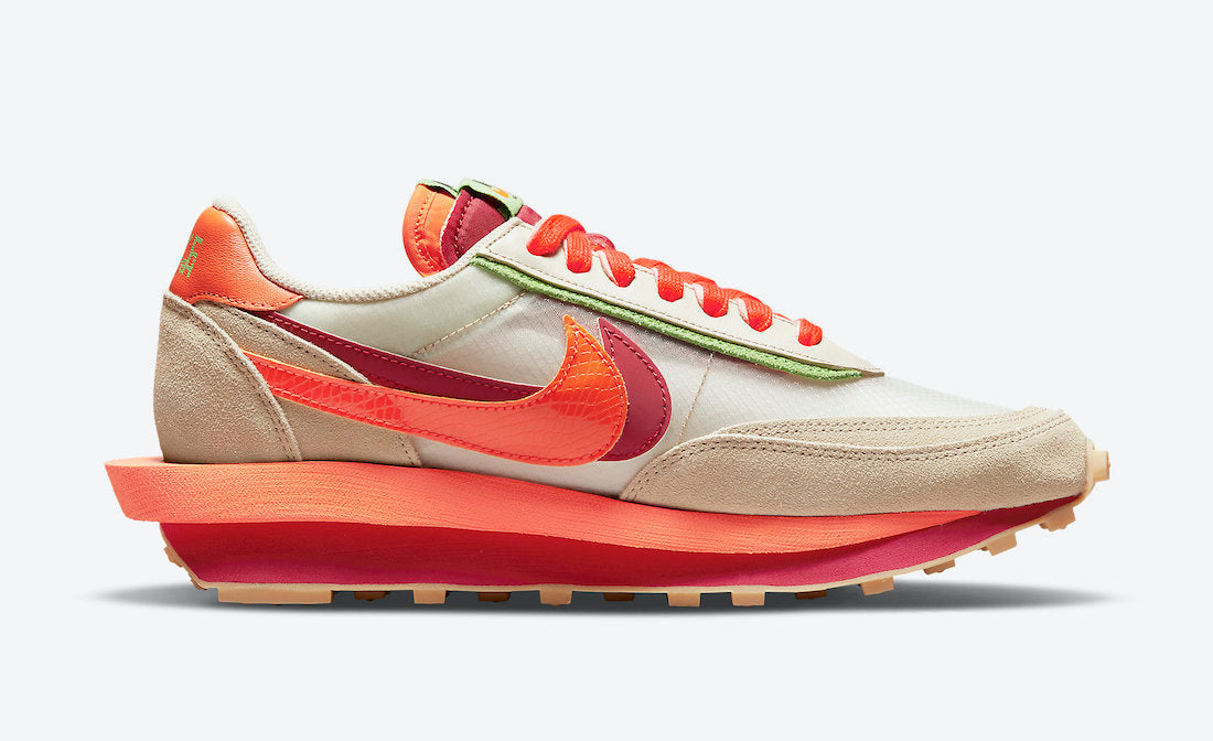 Sacai x CLOT x Nike LDWaffle “Orange Blaze”