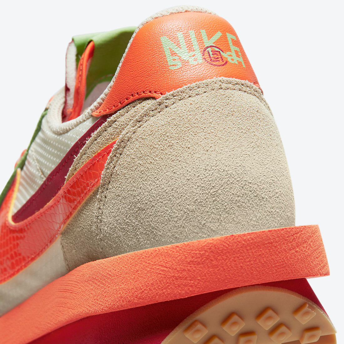 Sacai x CLOT x Nike LDWaffle “Orange Blaze”