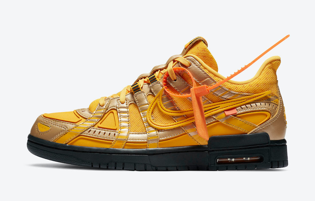 Off-White x Nike Air Rubber Dunk "University Gold"