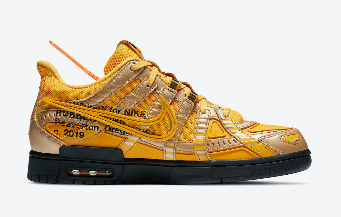 Off-White x Nike Air Rubber Dunk "University Gold"