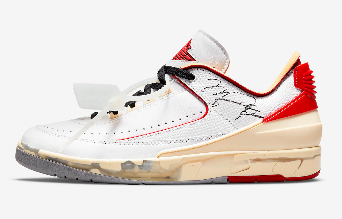 Off-White x Air Jordan 2 Low "White / Varsity Red"