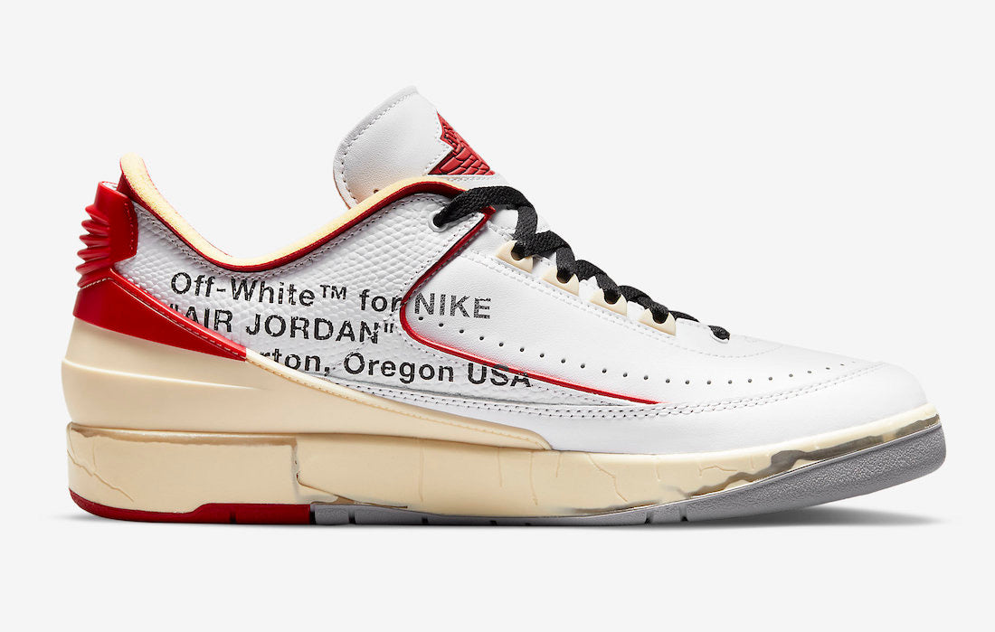 Off-White x Air Jordan 2 Low "White / Varsity Red"