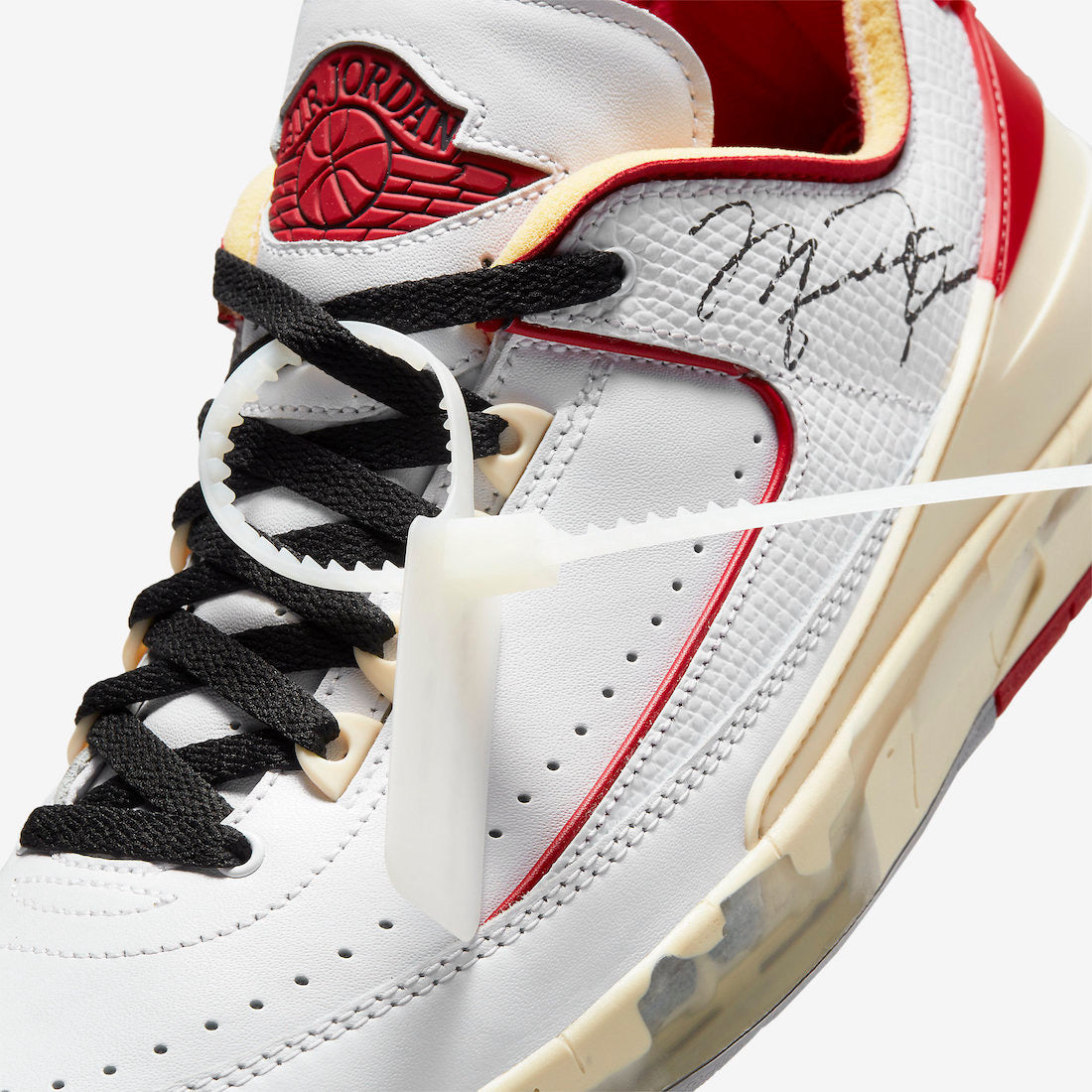 Off-White x Air Jordan 2 Low "White / Varsity Red"