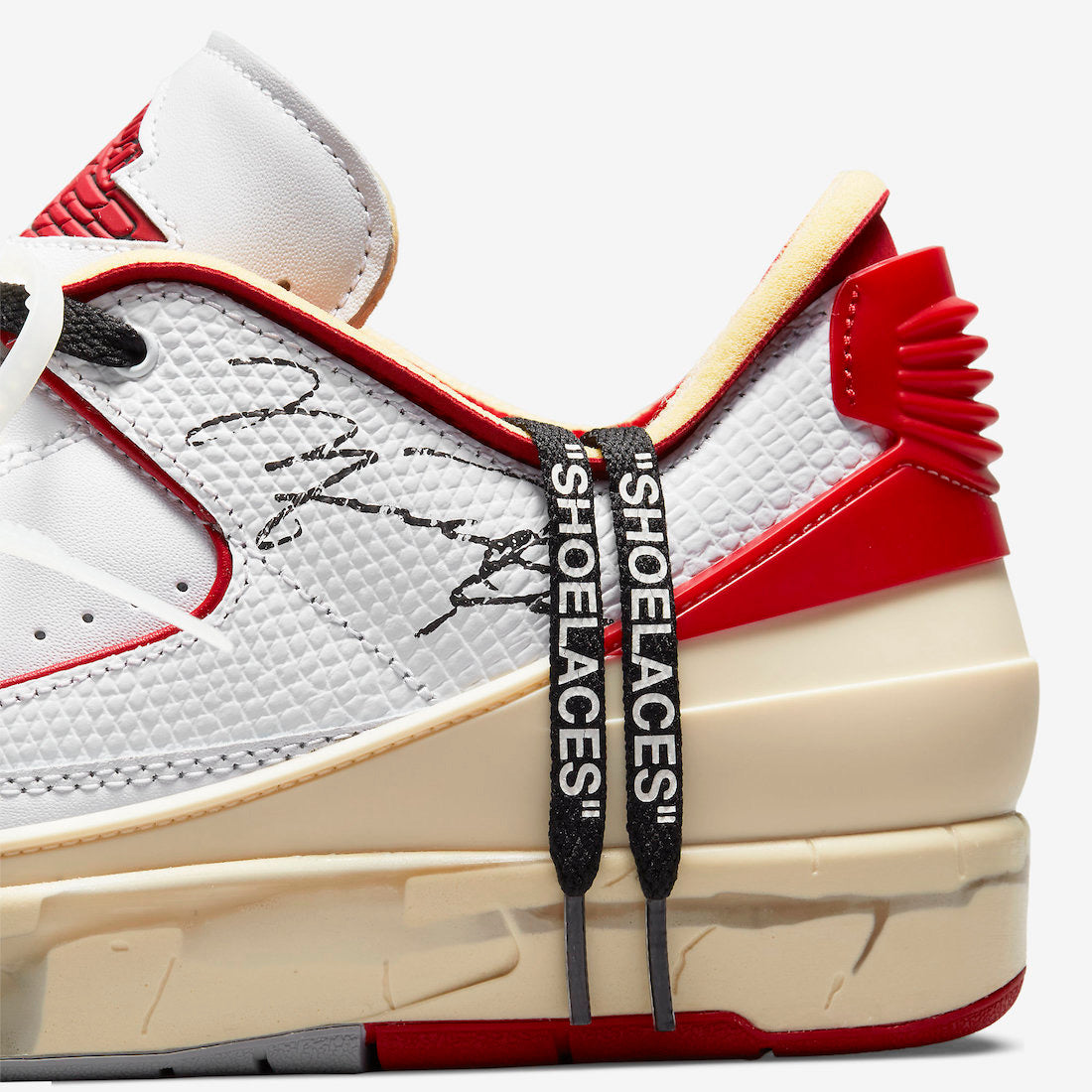 Off-White x Air Jordan 2 Low "White / Varsity Red"