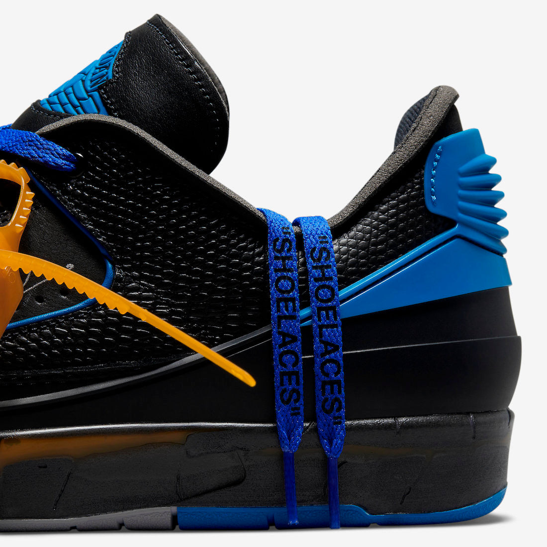 Off-White x Air Jordan 2 Low "Black / Varsity Royal"