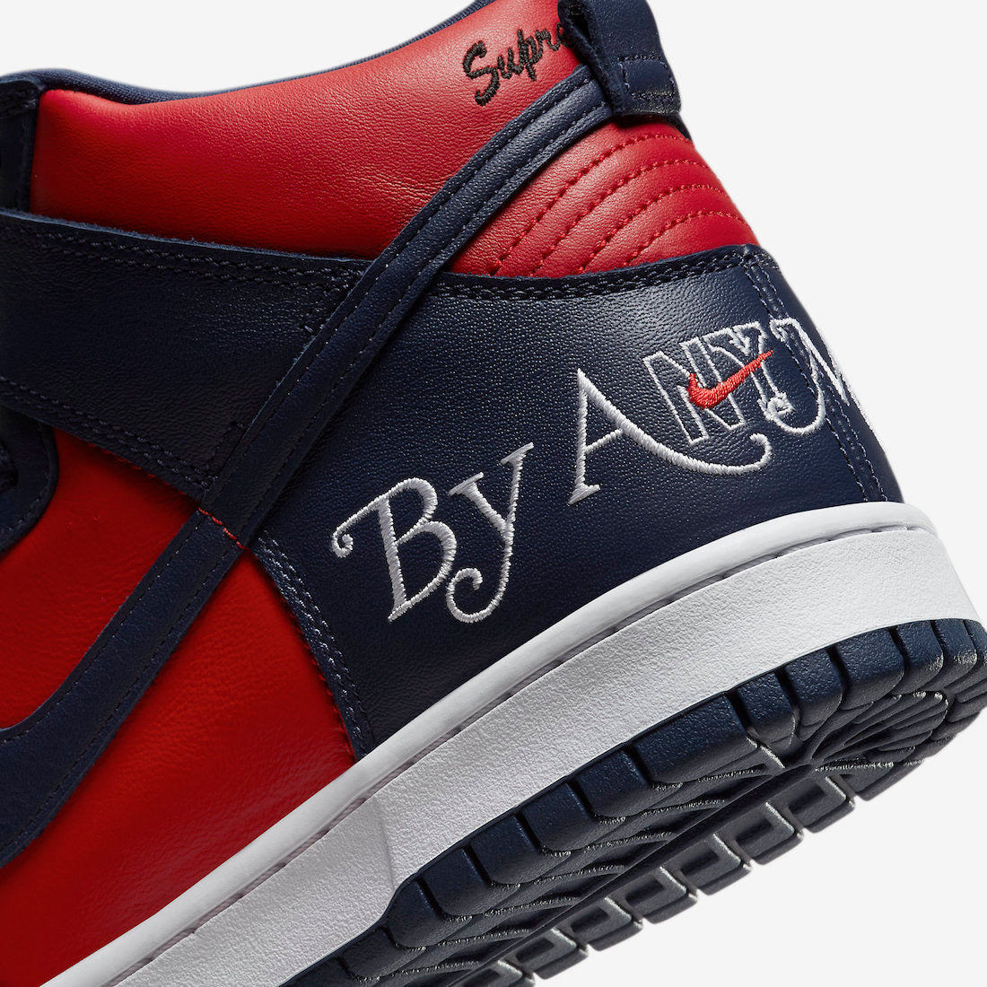 Supreme x Nike Dunk High "By Any Means - Red - Navy"