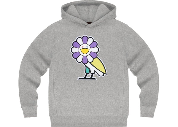 Takashi-Murakami-x-OVO-Surplus-Flower-Owl-Hoodie-Heather-Grey