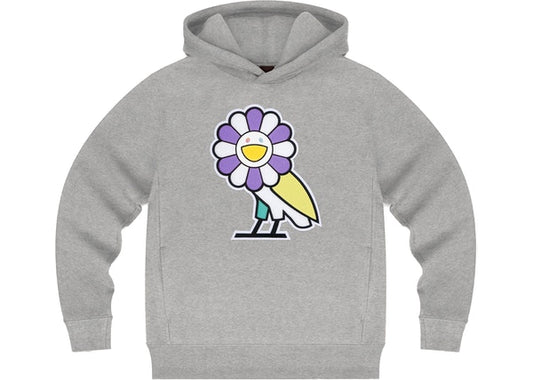 Takashi-Murakami-x-OVO-Surplus-Flower-Owl-Hoodie-Heather-Grey