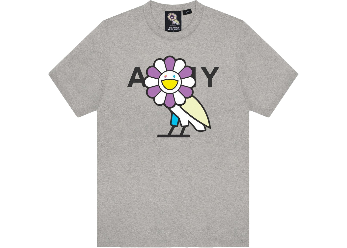 Takashi-Murakami-x-OVO-Surplus-Flower-Owl-Tee-Heather-Grey