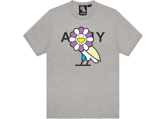 Takashi-Murakami-x-OVO-Surplus-Flower-Owl-Tee-Heather-Grey