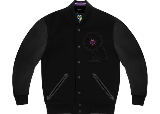 Takashi-Murakami-x-OVO-Varsity-Jacket-Black
