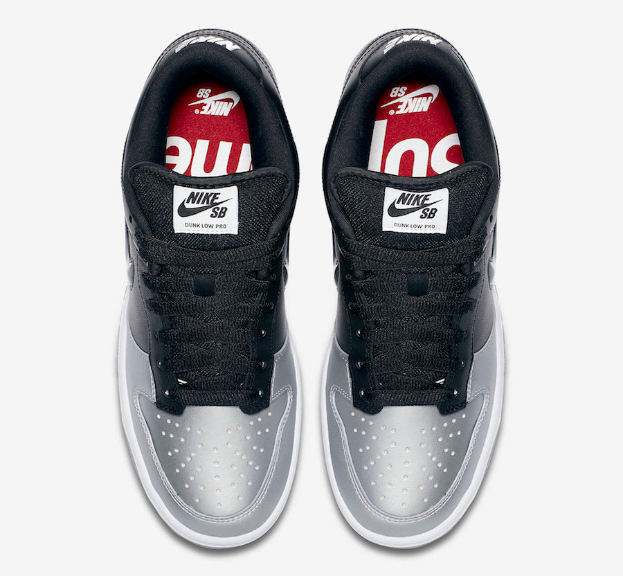 Supreme x Nike SB Dunk Low "Metallic Silver"