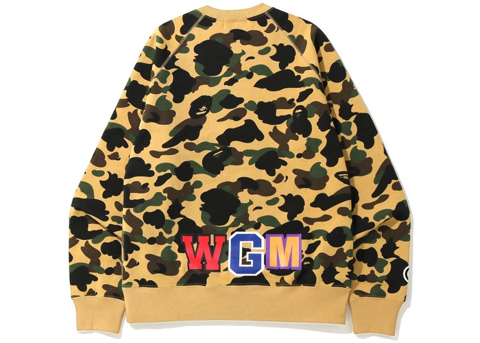 BAPE-1st-Camo-Printed-Zip-Shark--Crewneck-Yellow-2