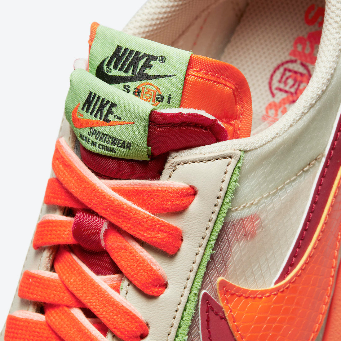 Sacai x CLOT x Nike LDWaffle “Orange Blaze”