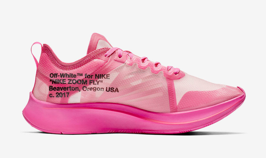 Off-White x Nike Zoom Fly "Tulip Pink"