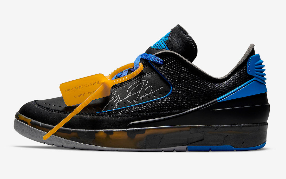 Off-White x Air Jordan 2 Low "Black / Varsity Royal"