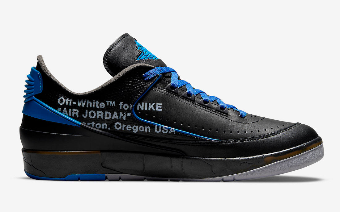 Off-White x Air Jordan 2 Low "Black / Varsity Royal"