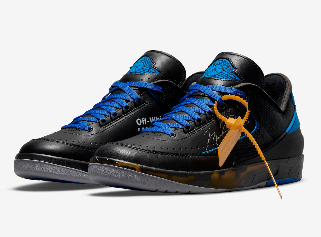 Off-White x Air Jordan 2 Low "Black / Varsity Royal"