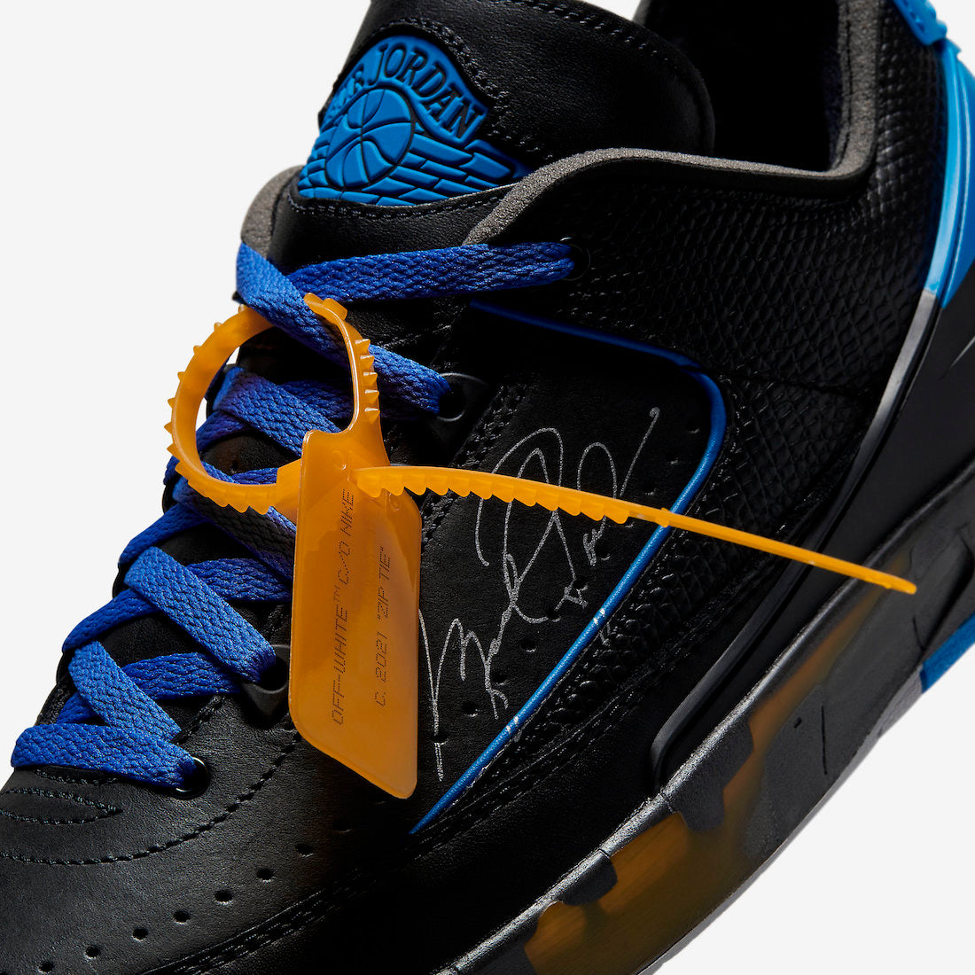 Off-White x Air Jordan 2 Low "Black / Varsity Royal"