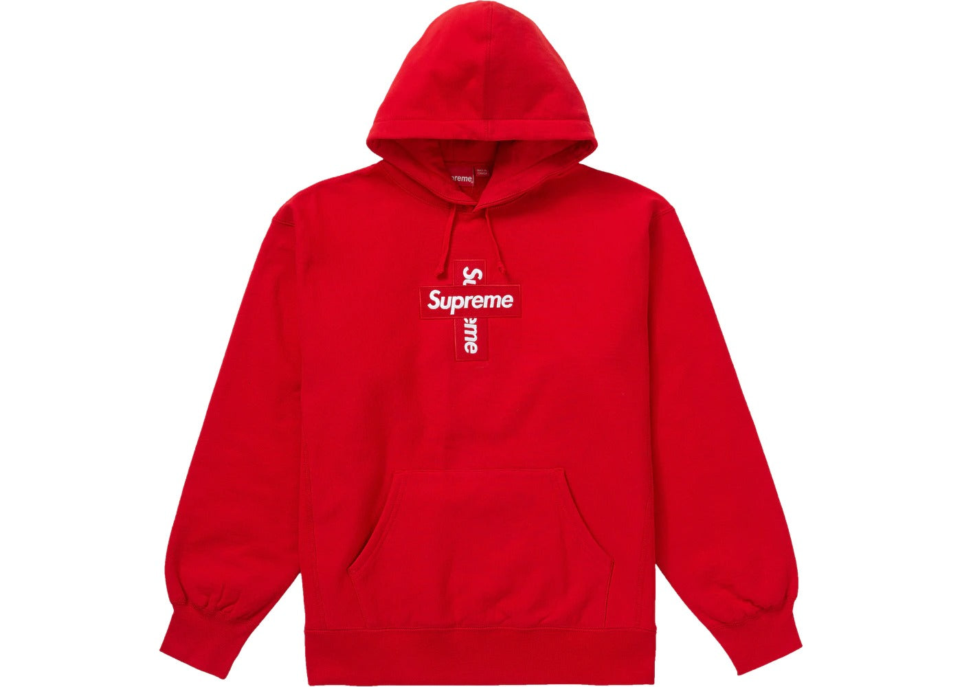 Supreme-Cross-Box-Logo-Hooded-Sweatshirt-Red